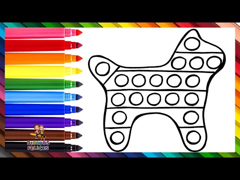 Dibuja y Colorea Un Perro POP IT 🐶🐕🔴🟠🟡🟢🔵🟣🌈 Dibujos Para Niños