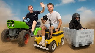 Wer gewinnt? 120 km/h Oma-Kart vs. Traktor vs. Minecraft Lore