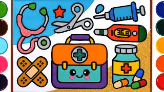 First Aid Kit, Medical tools Jelly Painting for Kids, Children | Medicines Clay drawing