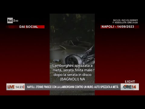 Napoli, 27enne finisce con la Lamborghini contro un muro - Ore 14 15/09/2023