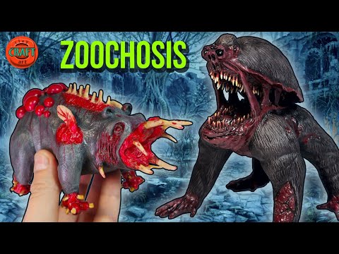 ZOOCHOSIS Monster Animals Gorilla & Hippopotamus Zombie with clay 🦛🦒 Help! 동물원