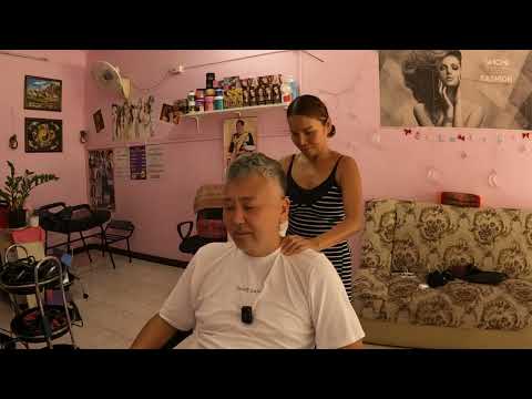 Head and Shoulder Massage with Barber Girl in an Intimate Environment - Surprise After Comfort!