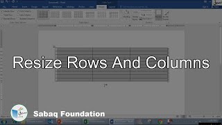 Resize rows and columns