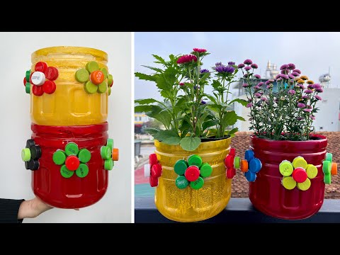 Budget-friendly decoration: Use plastic bottles as planters