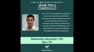 Learning Hour Writing & Placing Op-eds with Jean Paul Ciardullo