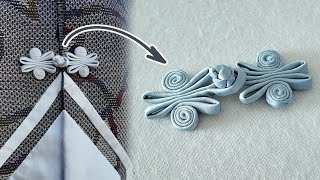 Making butterfly-shaped frog closure in the traditional Chinese way