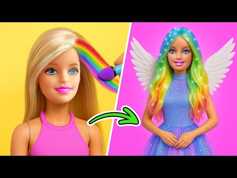 RELOOKING DE POUPÉE BARBIE RICHE VS PAUVRE || Objets artisanaux miniatures et DIY par 123 GO! SCHOOL