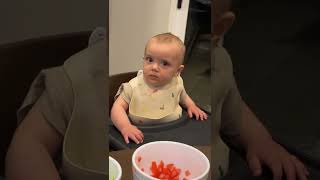 OUR BABY ATE HIS FIRST MEAL (SOMONE GOT JEALOUS)