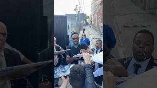 Colman Domingo surrounded for autographs