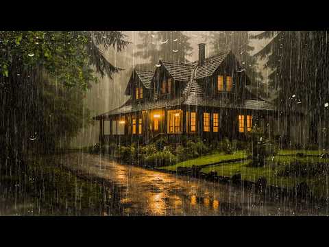 RAIN and THUNDER Sounds to Sleep Fast | Goodbye Insomnia with Heavy Rain on Roof - Relax, ASMR