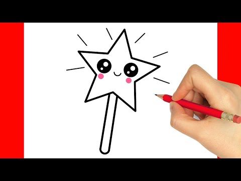 HOW TO DRAW A MAGIC WAND - HOW TO DRAW A STAR