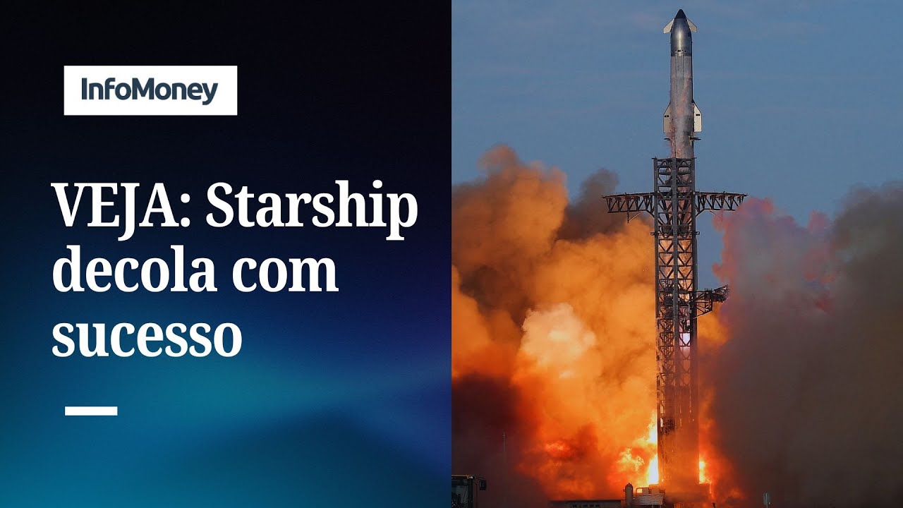 Starship de Musk decola com sucesso e marca avanço rumo a Marte | InfoMoney News