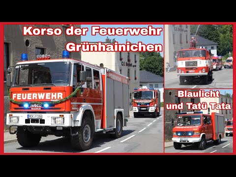 🚒FAHRZEUGKORSO 150 Jahre FF Grünhainichen🚨🔊