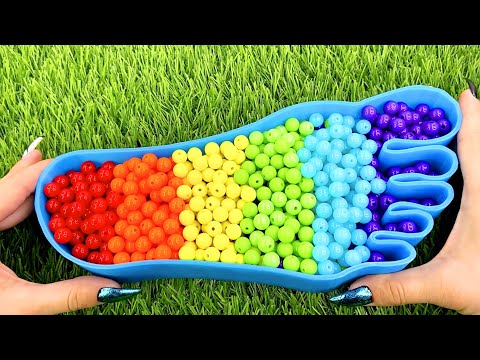 5 Minutes Satisfying Video | Mixing Funny Candy ASMR & Make Up in Foot Bathtubs with Magic Slime