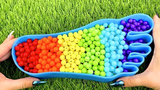 5 Minutes Satisfying Video | Mixing Funny Candy ASMR & Make Up in Foot Bathtubs with Magic Slime