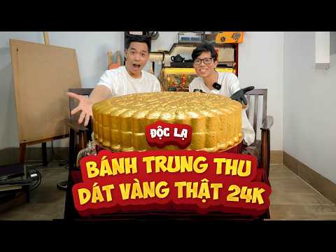 Độc lạ bánh trung thu dát vàng 24K mắt nhất Việt Nam, Bánh trunh thu dát vàng gây sốt mạng