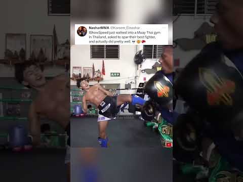 IShowSpeed SPARS Muay Thai PRO 🤯🥊 #ishowspeed #speed #muaythai #mma #ufc #fight #viral #shortsfeed