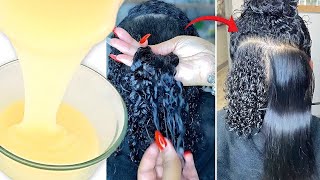 I Made my own Natural Hair Relaxer ❗ No more Frizz #4chair 