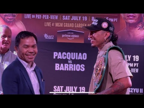 Manny Pacquiao and Mario Barios have a NON intense face off at final press conference