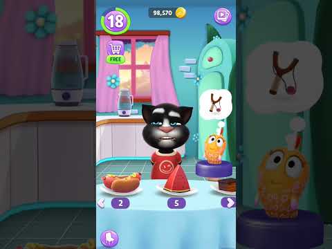 Tom's lunch time 😘#mytalkingtom #shortsfeed #games