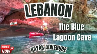 Adventure in Lebanon: Kayaking to the Hidden Blue Lagoon Cave at Byblos Beach. مغامرة في لبنان
