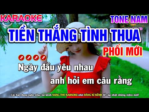 Tiền Thắng Tình Thua Karaoke Nhạc Sống Tone Nam ( Phối Mới ) | Nàng Thơ Karaoke