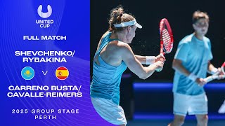 Shevchenko/Rybakina v Carreno Busta/Cavalle-Reimers Full Match | United Cup 2025 Group E
