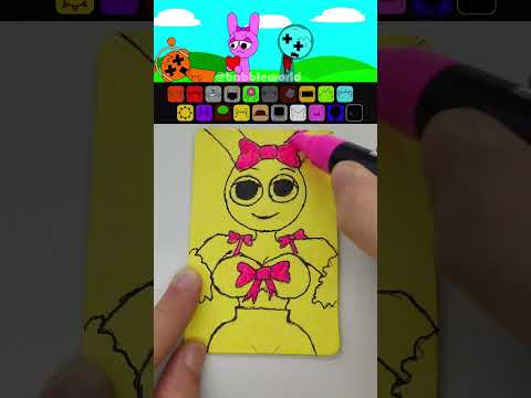 Drawing the Sprunki Pinki Human Character on a Magic Sponge 💖🧽 #incrediboxsprunki #sprunki #draw