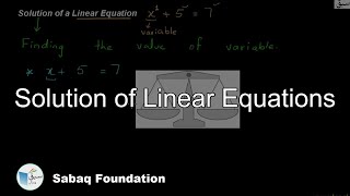 Solution of Linear Equations
