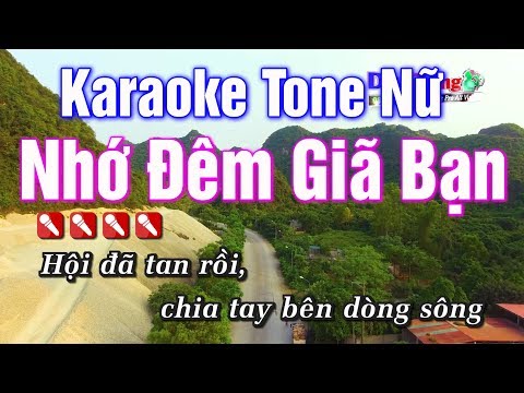 Karaoke || Nhớ Đêm Giã Bạn Tone Nữ || Nhạc Sống Duy Tùng