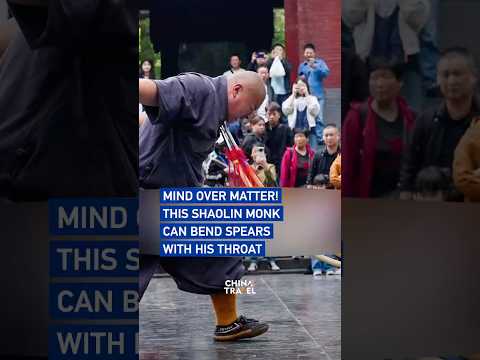 Mind over matter! This Shaolin monk can bend spears with his throat