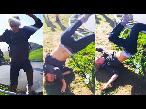 FACE PLANT on a TRAMPOLINE! | FUNNY FAILS