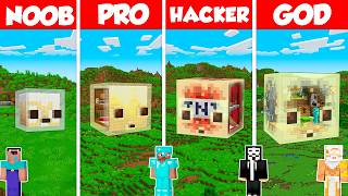 Sulfur Cube House Build Battle Challenge - Noob vs Pro vs Hacker vs God - Minecraft Animation