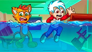 ESCAPA DE LA INUNDACIÓN EN LA ESCUELA! 🌊😱 MAYA y SRGATO en LA ESCUELA MINECRAFT