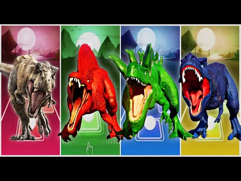 Jurassicworld Indoraptor🆚 T-rex🦖 🆚Indominus T-rex Tiles Hop Edm Rush