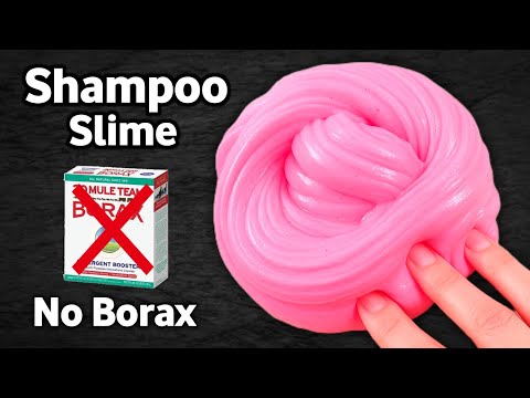 How to make Fluffy Slime without Borax | No Borax Shampoo Slime at home [ASMR]