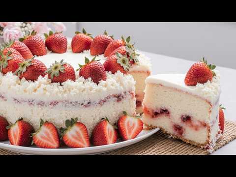 Dieser Erdbeerkuchen hat alle überzeugt! Kuchen, der in Ihrem Mund schmilzt.