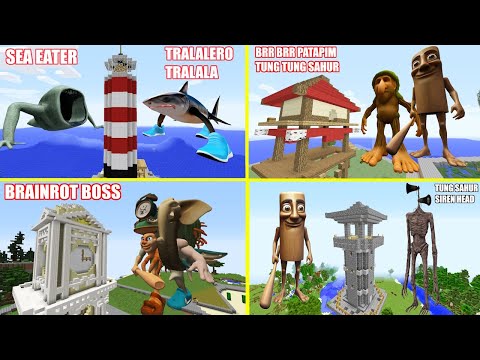 SURVIVING FROM TUNG SAHUR, BRR PATAPIM, BRAINROT BOSS in Minecraft - Gameplay Coffin meme!