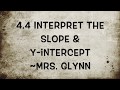 Interpreting Slope and Y-Intercept in Real-World Contexts