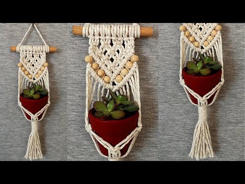 DIY mini PORTAMACETAS de MACRAME paso a paso (PRINCIPIANTES)/DIY Macrame Plant Hanger for Beginners - YouTube