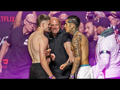 HEATED – Fernando Vargas Jr vs Callum Walsh FULL Weigh In & Face Off Video