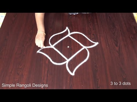 Simple Pulli Kolam Designs With Dots 🌺 Rangoli Muggulu Easy
