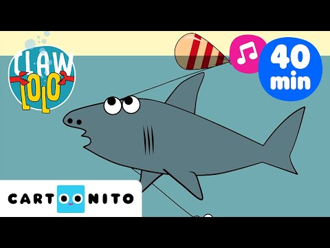 Een chaotisch strandoptreden | Clawlolo 🦀: muziekmarathon 🎵 | Cartoonito