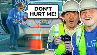 REMOTE CONTROLLED CONE PRANK *G0NE WRONG*