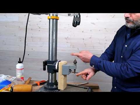 This Franken Drill-Press-Lathe works great sanding wood rods