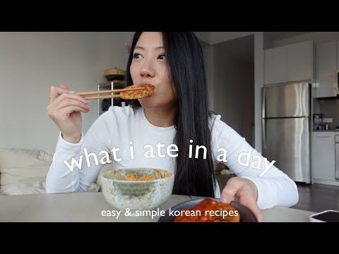 what i ate in a day ~ easy korean recipes to make at home. kimchi, cold noodle, fried chicken etc. 🍗