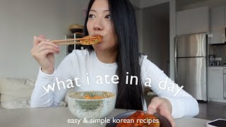 what i ate in a day ~ easy korean recipes to make at home. kimchi, cold noodle, fried chicken etc. 🍗