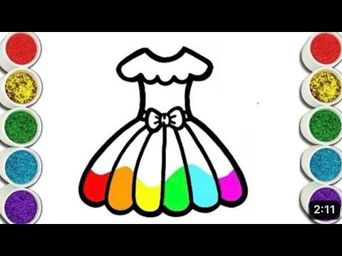 How to draw cute and easy dress | dress drawing for kids and toddlers