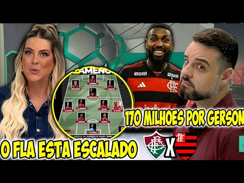 JOGO ABERTO FLAMENGO "RENATA FAN REAGE" SAIU A ESCALAÇÃO DO FLAMENGO POR FLAFLU "GERSON VENDIDO ?"