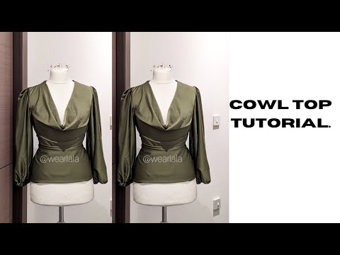 How to sew a simple Top. cowl neck top. how to cut and sew. #wearlala